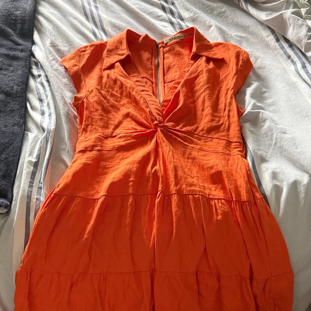 Alice + Olivia Vibrant Orange Mini Dress
